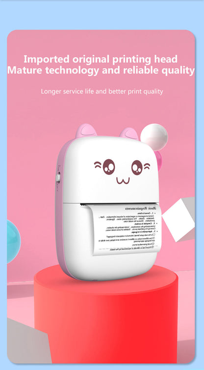 GlowPak™ Cute Cat Mini Thermal Printer — Wireless & Portable